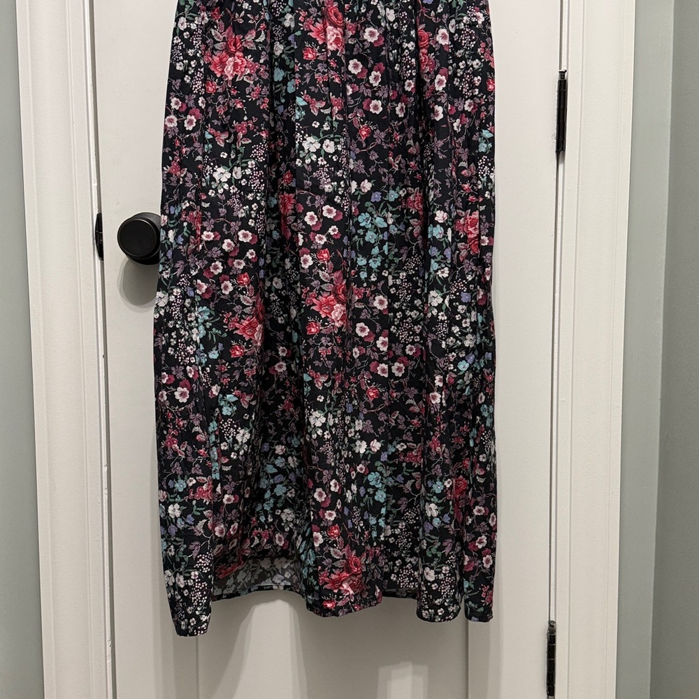 LoveShackFancy Lais Mixed Floral Puff Sleeve Midi Dress - W 8 - Picture 3 of 10